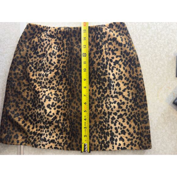 Vintage 90's Hugo Buscati Leopard Print Faux Fur Mini Skirt Sz 2 - Picture 11 of 12